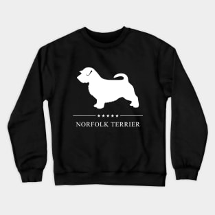 Norfolk Terrier Dog White Silhouette Crewneck Sweatshirt